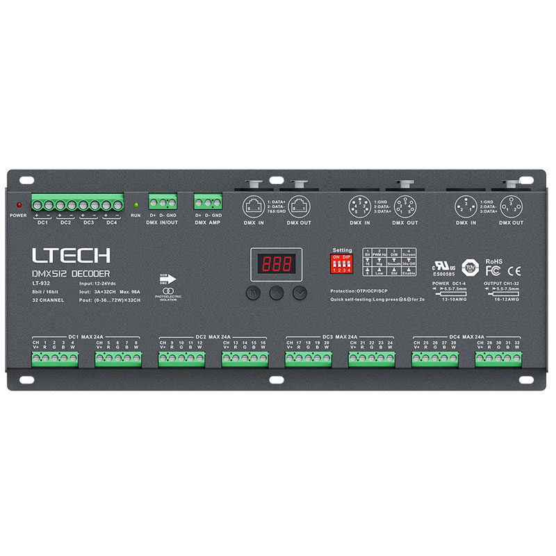 32CH CV DMX UL-Listed LED Decoder LT-932 32CH CV DMX UL-Listed LED Decoder LT-932